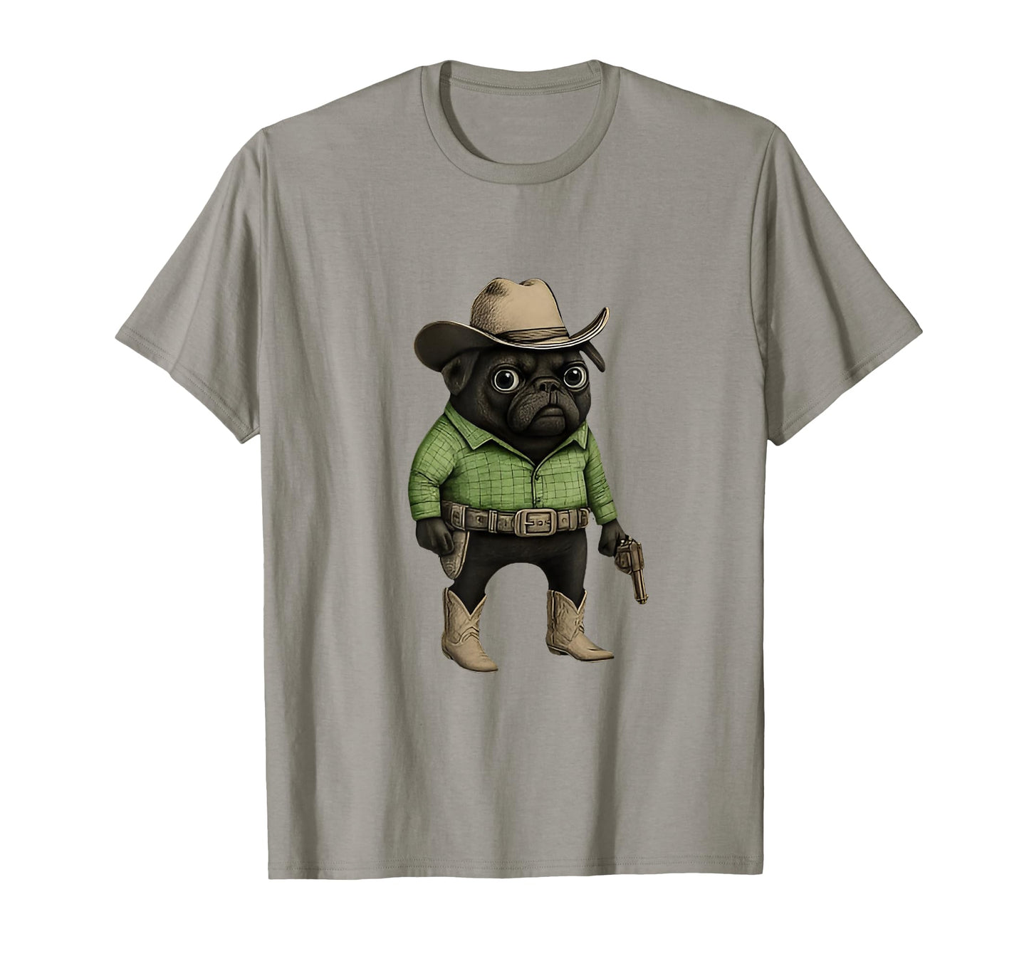 Funny Cowboy Pug Dog Western Costume Pug Cowboy Meme T-Shirt