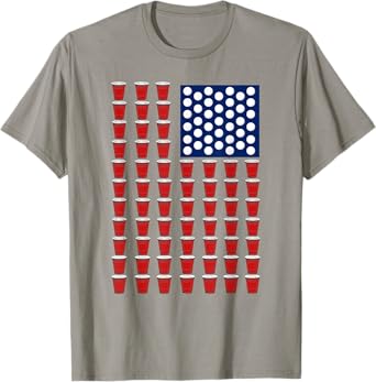 4th Of July Trendy Red Solo Cup Beer Pong USA Flag T-Shirt