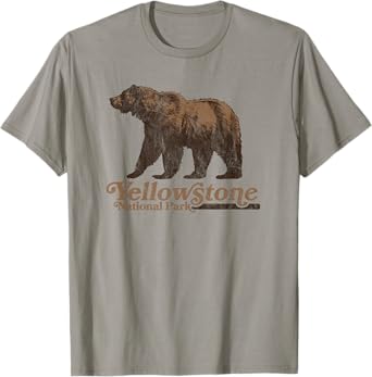 Vintage Yellowstone National Park Retro Grizzly Bear T-Shirt T-Shirt