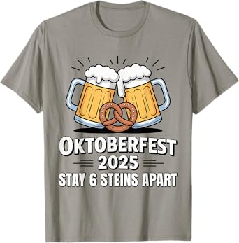 Oktoberfest 2025 6 Stein Apart Beer October Funny Drinking T-Shirt