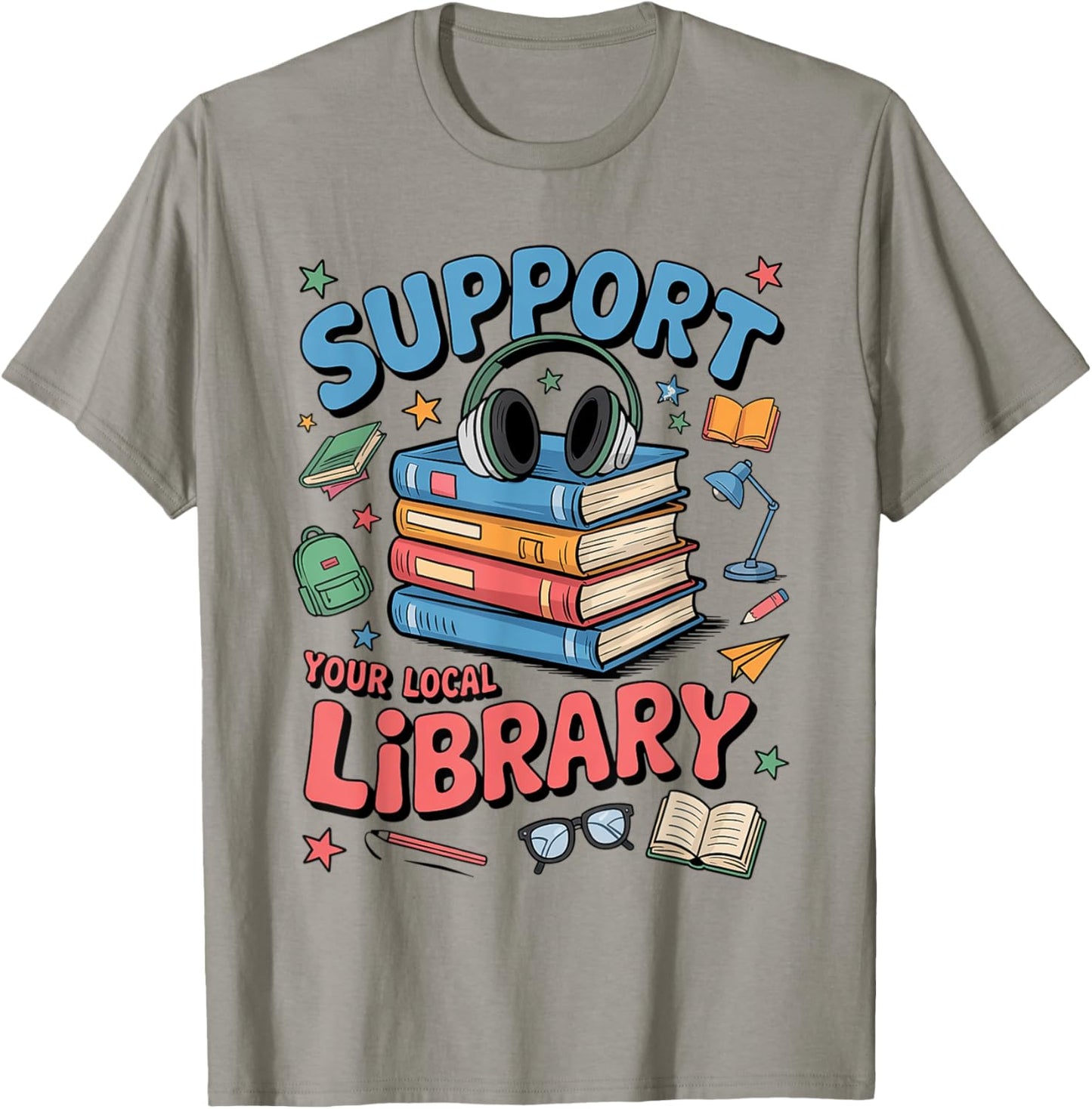 Groovy Support Your Local Library Book Reader Lover Bookworm T-shirt by TeeBrew