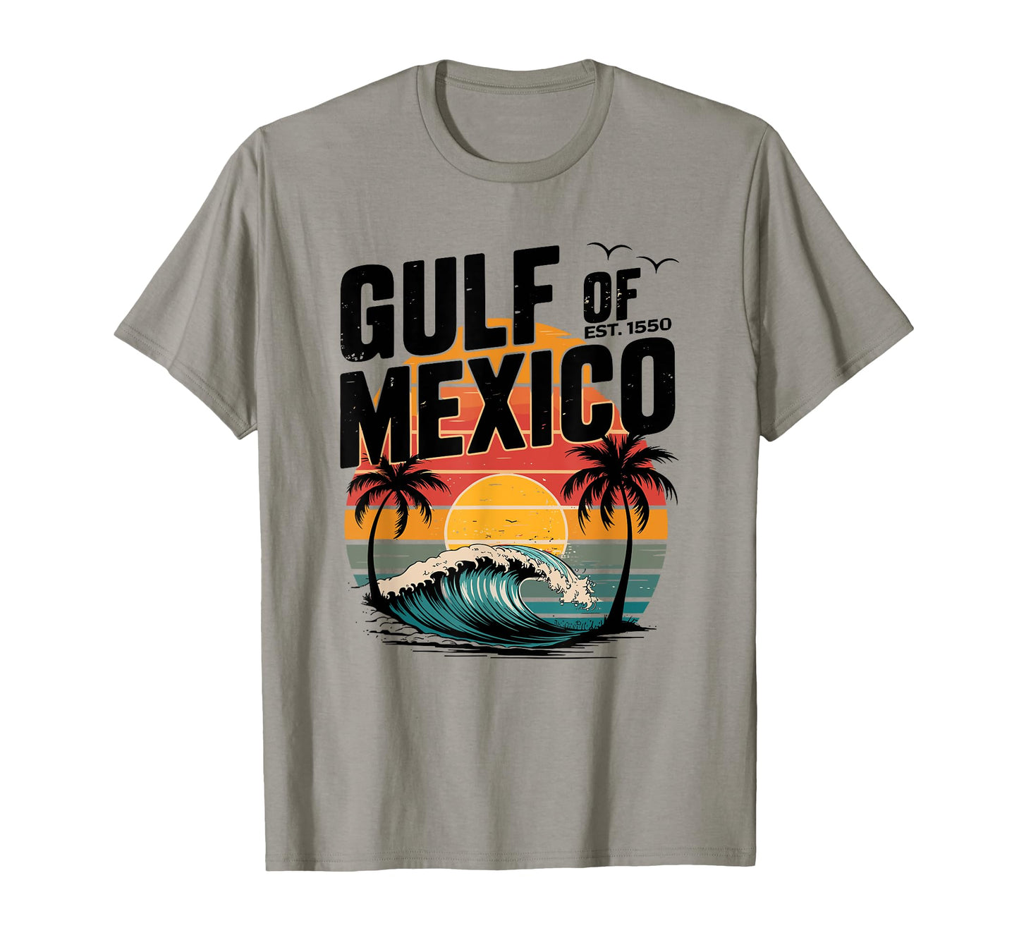 Retro Vintage Beach the Gulf of Mexico Women Men Est 1550 T-Shirt