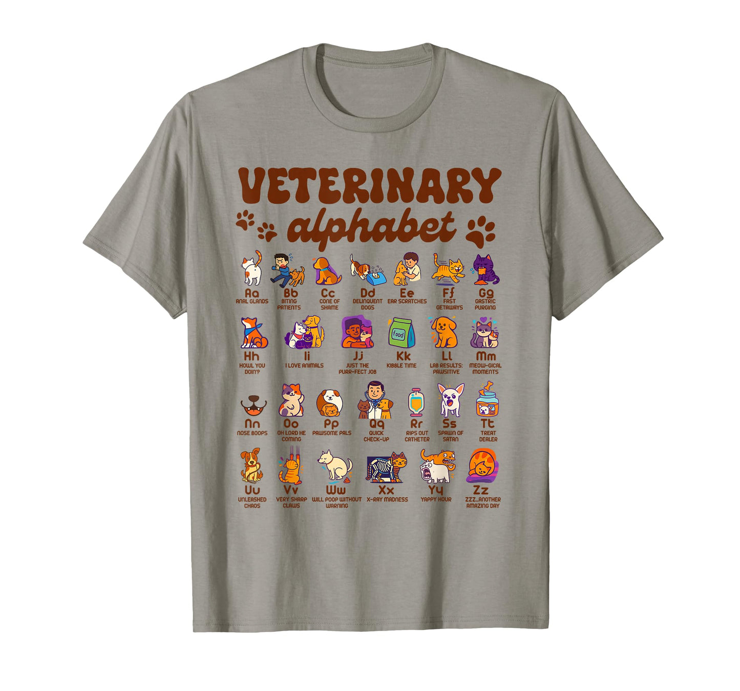 Veterinary Alphabet Vet Tech Veterinarian Animal Dog Cat T-Shirt