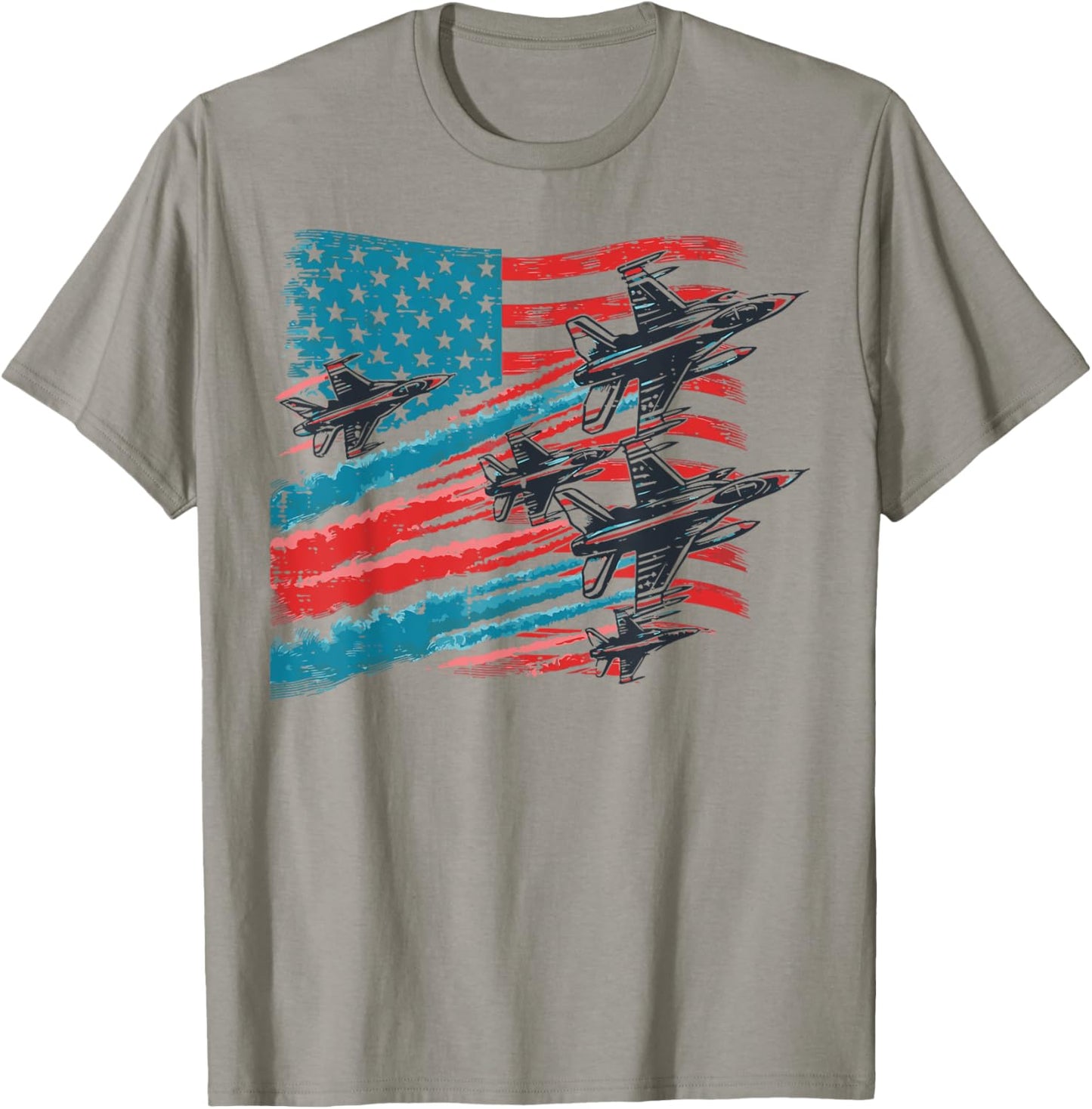 4th Of July US Flag Fighter Jets American Pilot Men Boy Kids T-Shirt