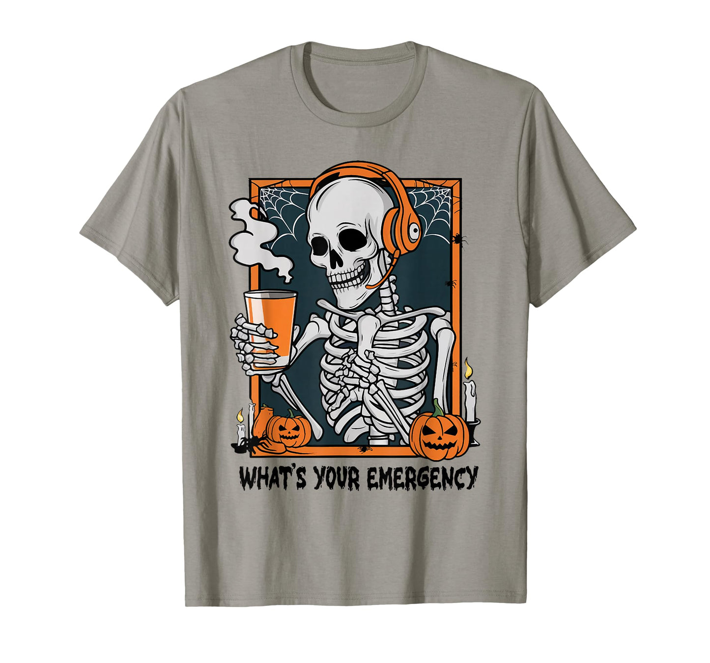 Funny 911 Dispatcher Halloween Skeleton What Your Emergency T-Shirt