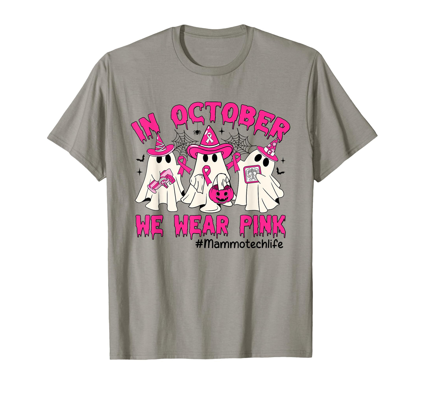 In October We Wear Pink Mammo Tech Life Breast Cancer T-Shirt