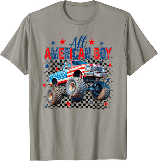 All American Boy, Usa Monster Truck, 4th Of July T-shirt