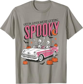 Retro Get In Losers We're Getting Spooky, Funny Halloween T-Shirt