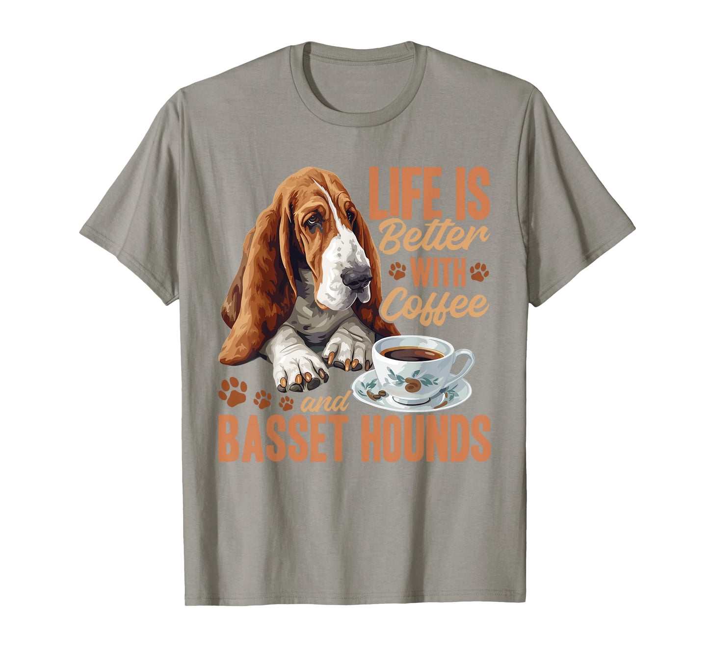 Basset Hound Dog Breed Life is Better with Coffee and a T-Shirt for Men Women Kids