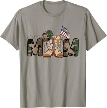 Proud Army Mom Trendy Army Mother Soldier Military Mom T-Shirt