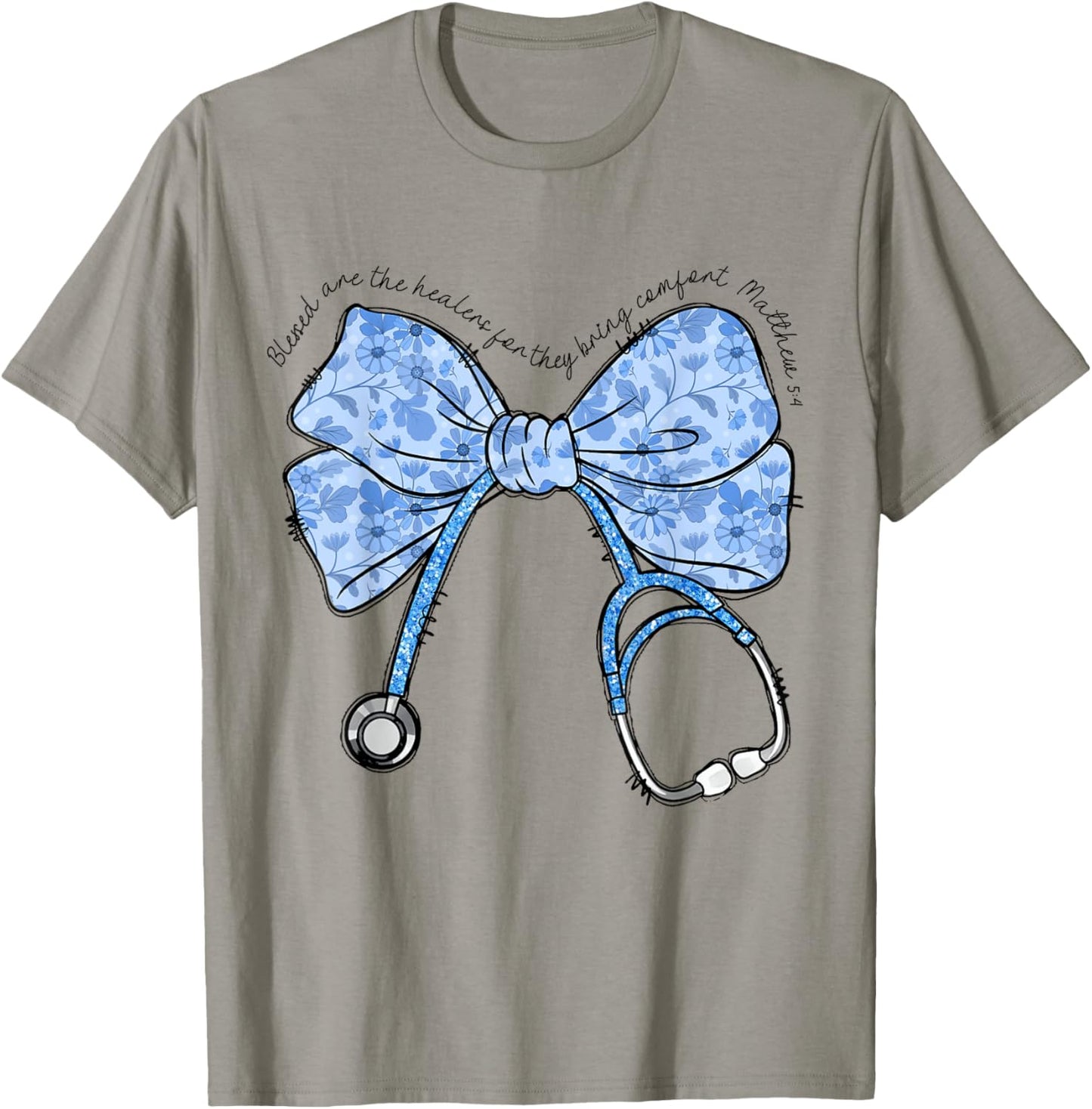 Christian Nurse Bible Verse Stethoscope Nursing Faith-Based T-Shirt