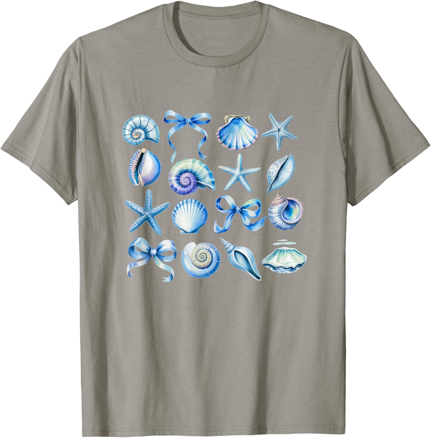 Coquette Blue Bow Ocean Beach Retro Summer Women Girls Kids T-Shirt