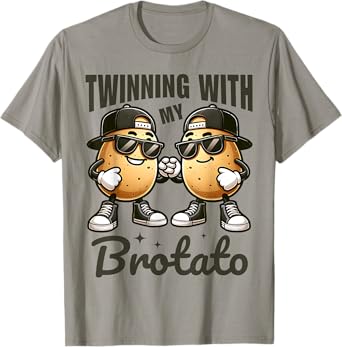 Twinning With My Bro Potato Funny Twin Brothers Best Friend T-Shirt