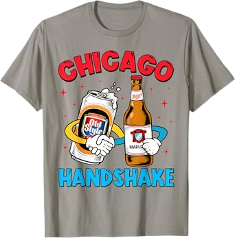 Chicago Illinois Chicago Handshake Chicago Beer Lover Malort T-Shirt