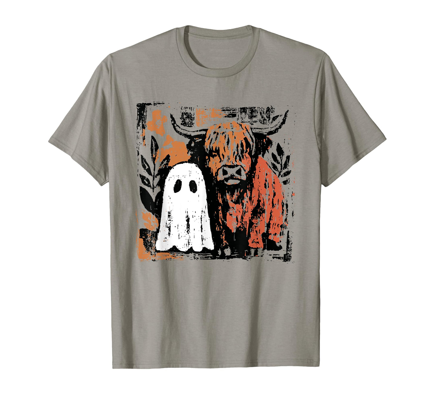 Cute Fall Highland Cow Ghost Halloween Spooky for Men Women T-Shirt