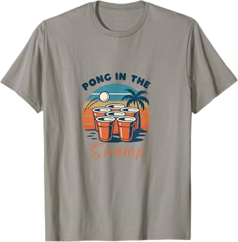 Pong in The Swamp Shirt – Retro Tailgate in Orange & Blue T-Shirt