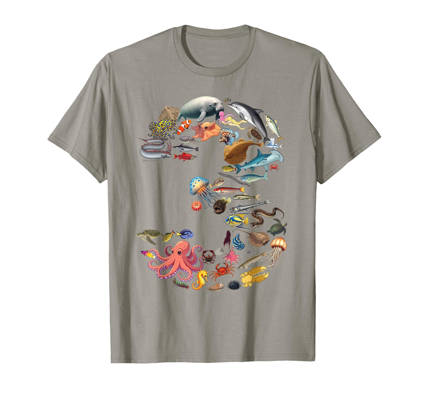 3 Years Old 3rd Birthday Sea Ocean Animals Figures Number 3 T-Shirt