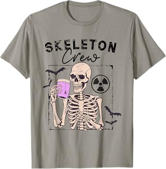 Radiology Halloween Xray Tech Skeleton Coffee Crew CT Tech T-Shirt