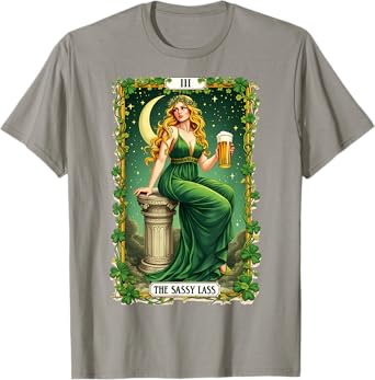 The Sassy Lass Elegant Tarot Card St Patrick’s Day T-Shirt