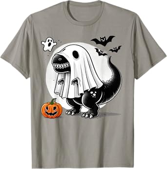 Funny T-Rex Ghost Dinosaur Halloween Costume Tyrannosaurus T-Shirt