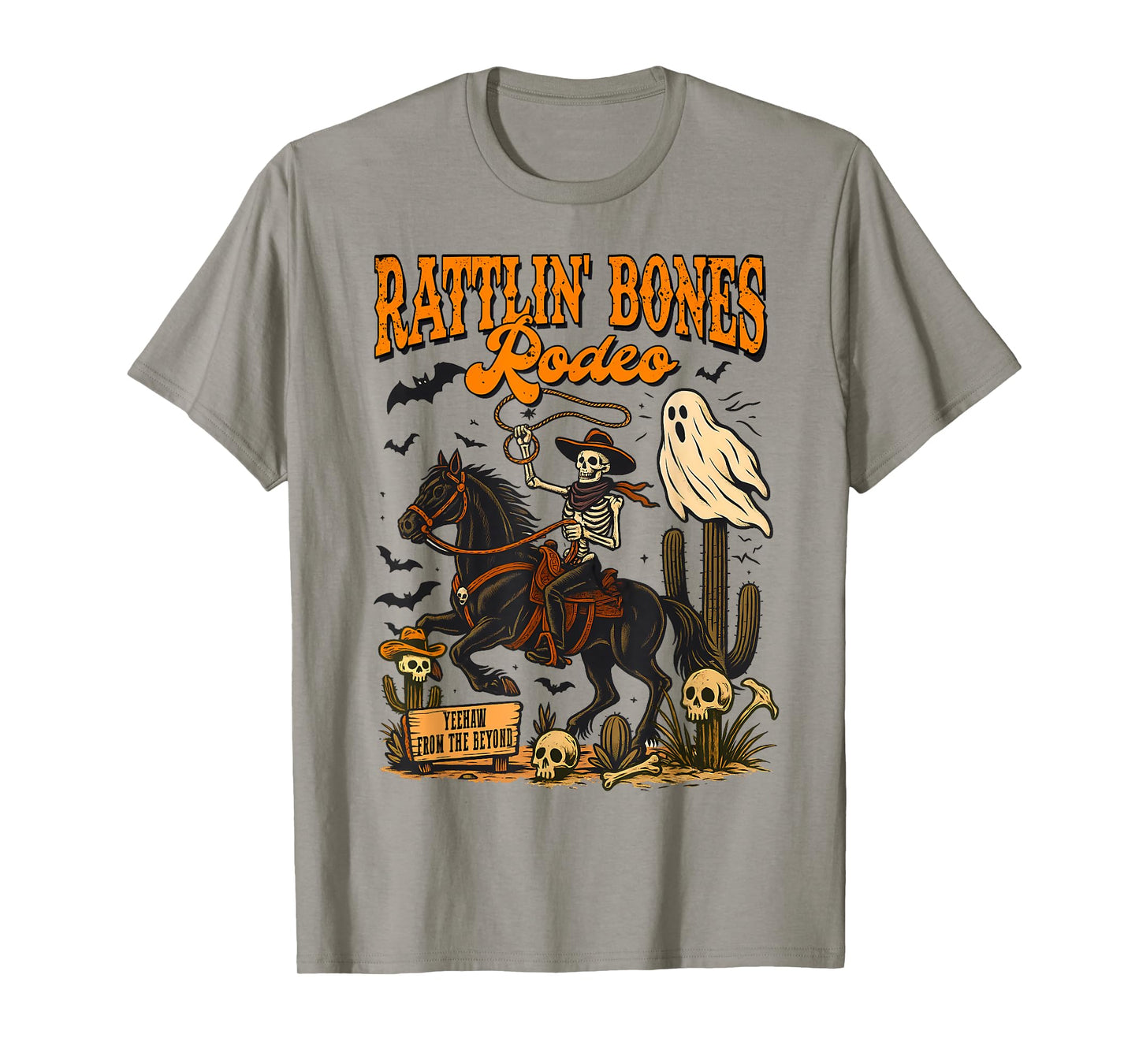 Halloween Spooky Western Life Cowboys Rattlin' Bones Rodeo T-Shirt