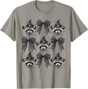 Coquette Halloween Funny Halloween Girl Coquette Raccoon T-Shirt