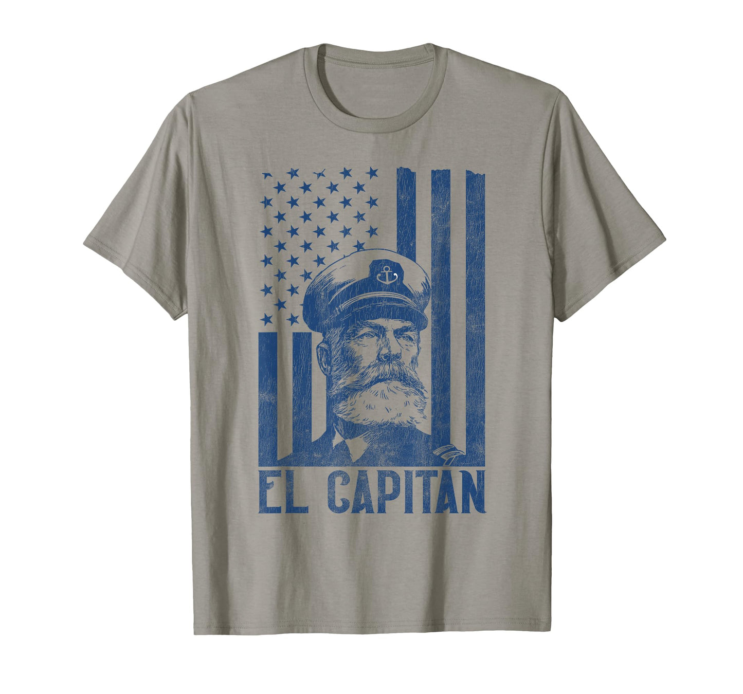 El Capitán Boat Captain American Flag T-Shirt