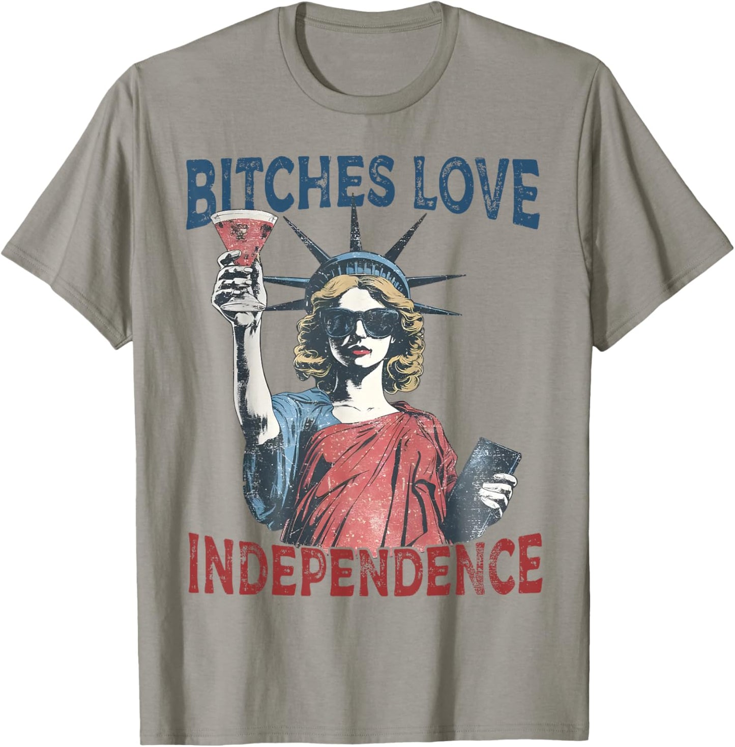 Retro Bitches Love Independence Funny 4th Of July T-Shirt