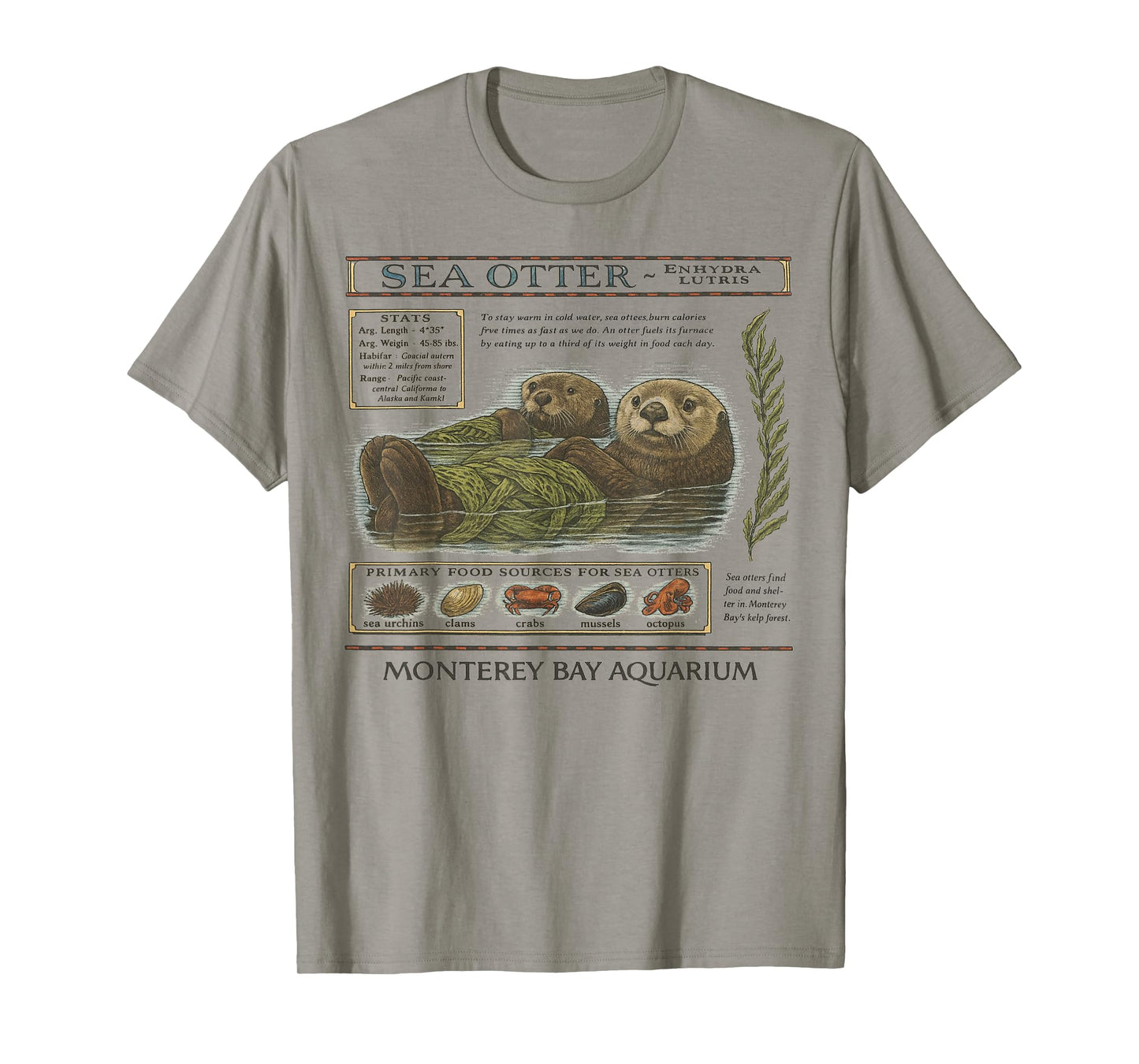 Vintage Sea Otter Monterey California 90's Aquarium Lover T-Shirt