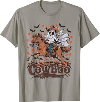 Fun Cowboo Ghost Riding Horse Western Cowboy Ghost Halloween T-Shirt