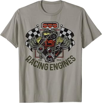 Vintage Drag Racing Retro Car Engine Mechanics Motor Racing T-Shirt
