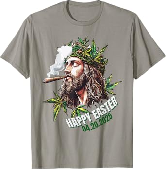 Happy Easter 420 Funny Jesus 2025 T-Shirt