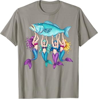 Sardine Mermaid Fish Amalfi Ocean Themed Design Art T-Shirt