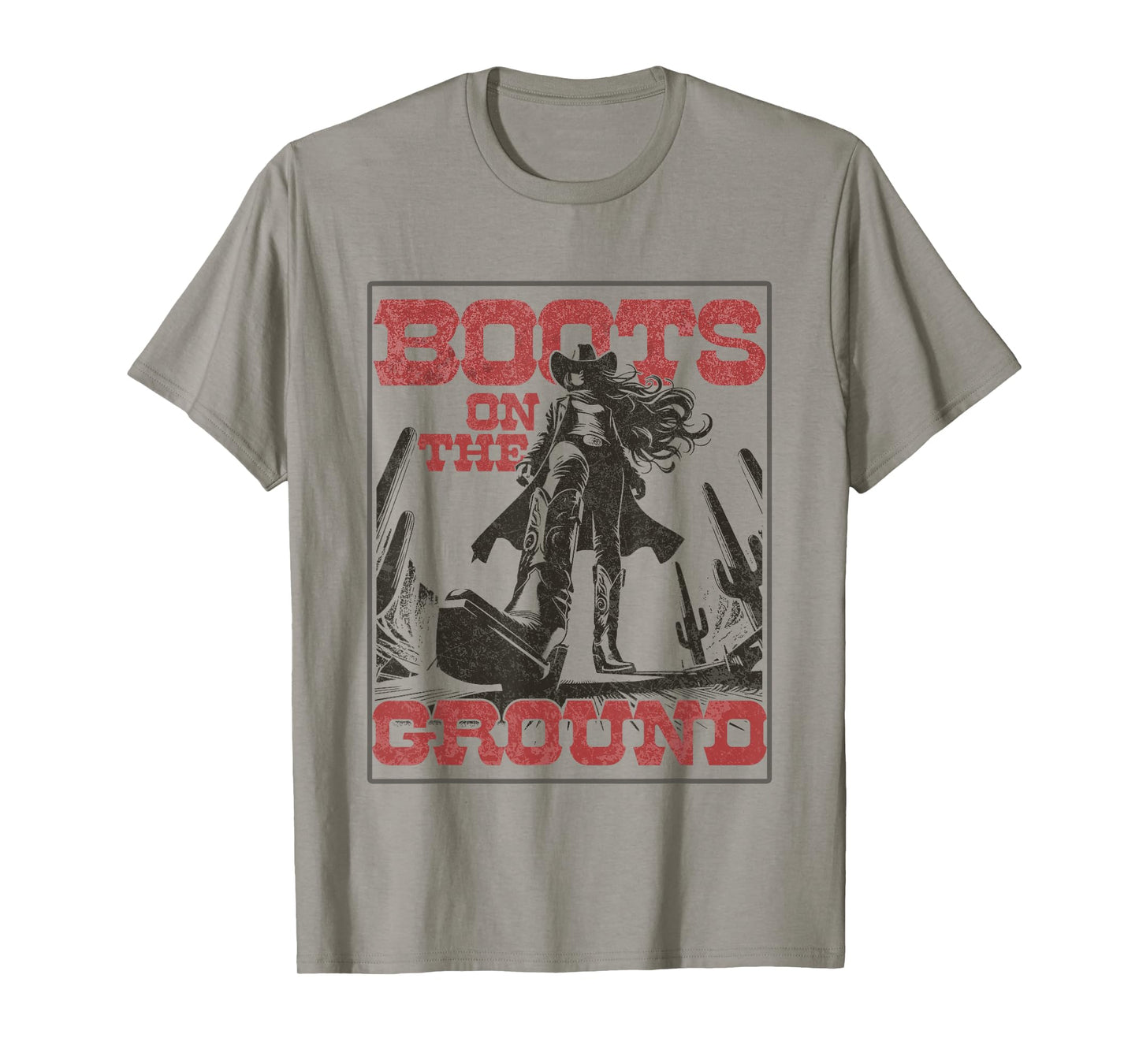 Cowgirl Boots on The Ground Vintage Western T-Shirt