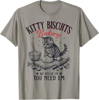 Cute Kitty Biscuits Bakery Vintage T-Shirt