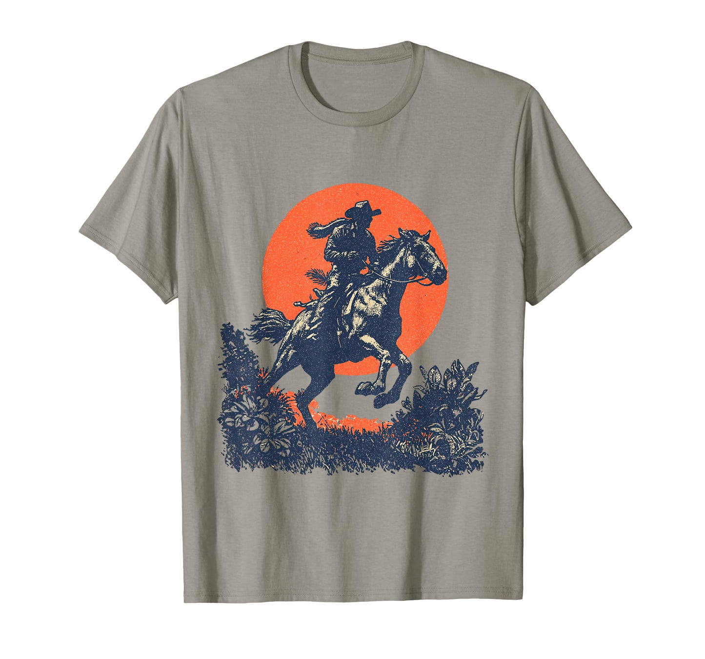 Vintage Cowboy Horse Ride Retro Western Sunset T-Shirt