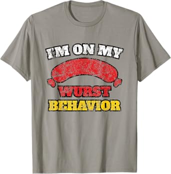Vintage Oktoberfest I'm On My Wurst Behavior Fun Gift T-Shirt