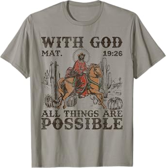 Jesus Cowboy Bible Scripture Verse Western For Men Faith T-Shirt