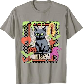 Black Cat Witch Binx Halloween T-Shirt for Men Women Kids