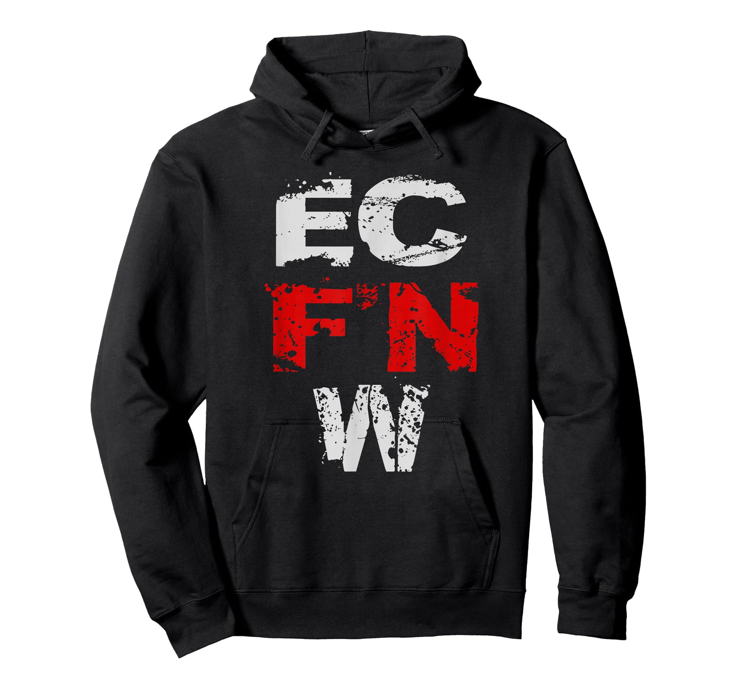 EC F'N W Wrestling Apparel Unisex Adults Wrestling Fans, All Ages Black Modern Crew Neck Short Sleeve T-Shirt