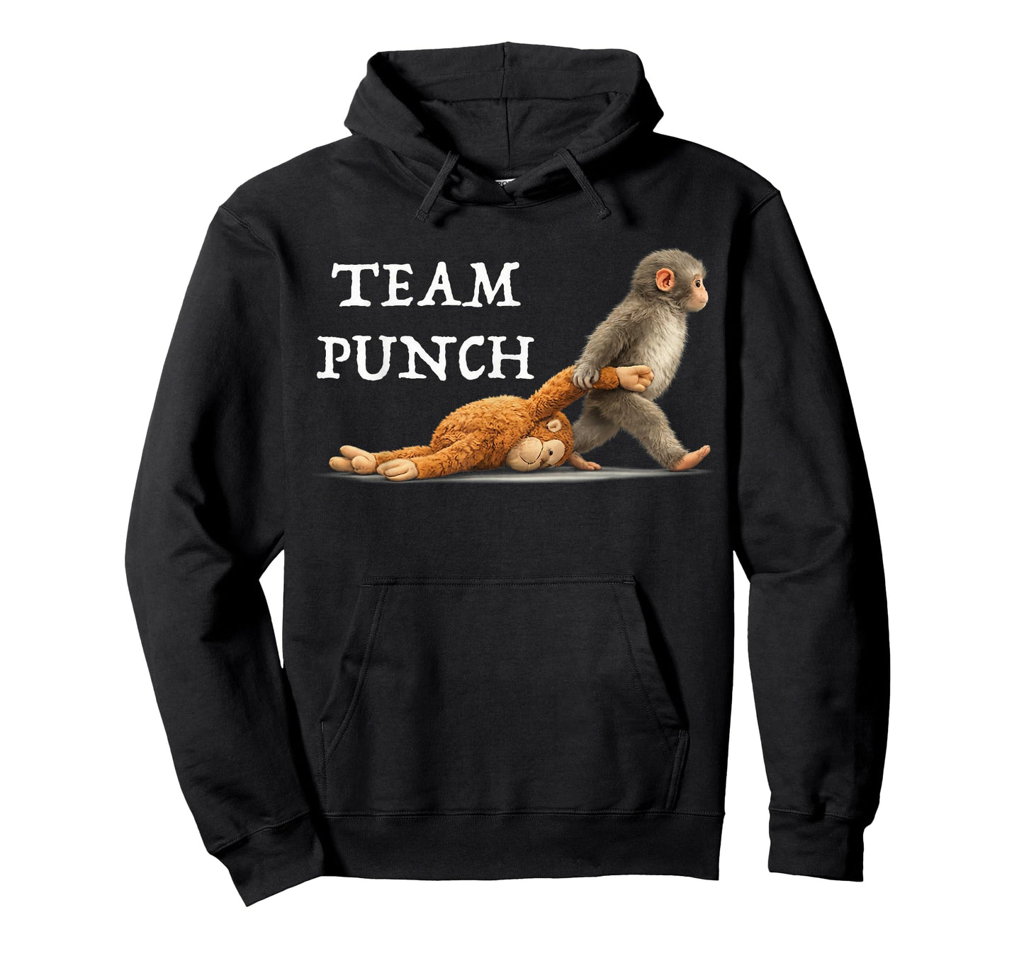 Men Women Kids Cute Monkey Punch T-Shirt - Hoodie | Black