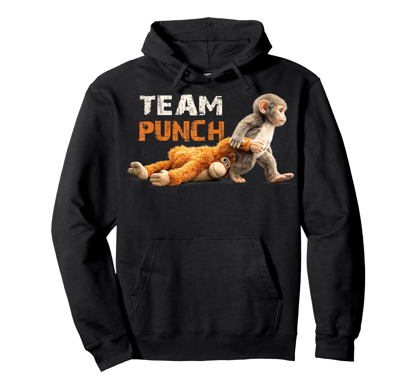 Baby Monkey Punch Team Punch Cute Animal Lover T-Shirt - Hoodie | Black