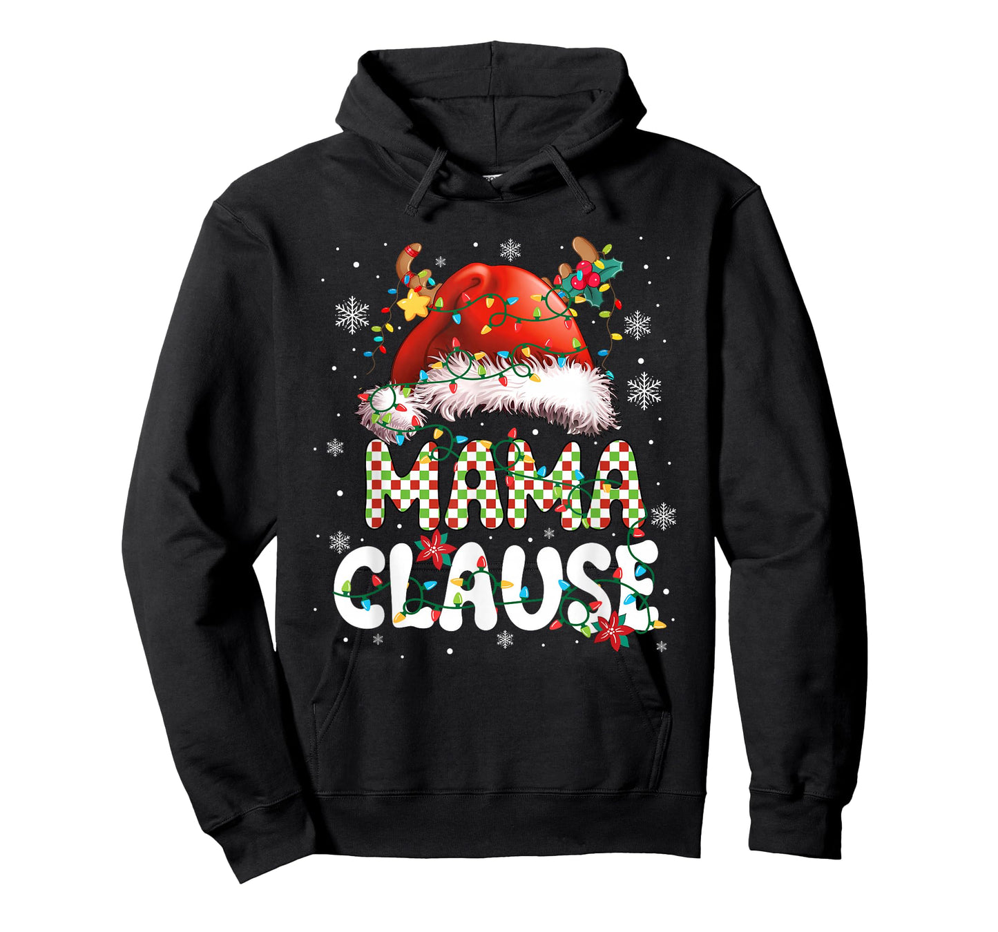 Mama Claus Christmas Santa Hat Reindeer Family Matching T-Shirt