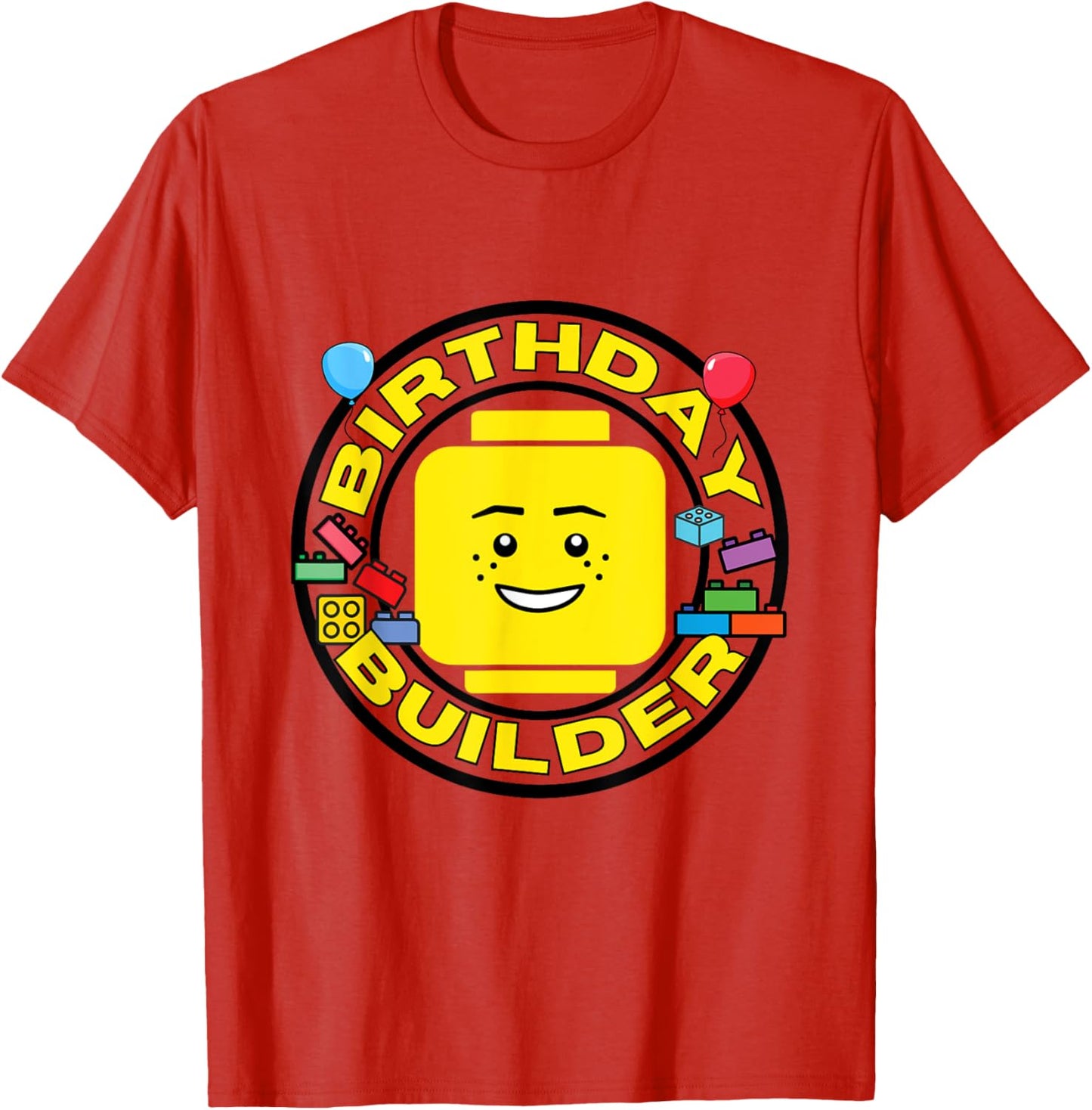 Building Bricks Birthday Builder Blocks Figure T-Shirt