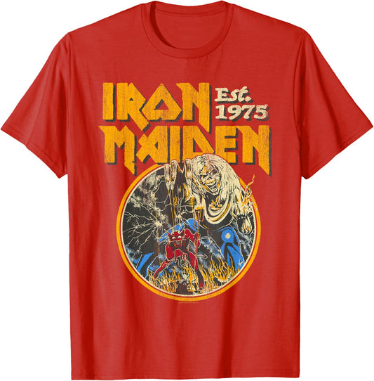 Iron Maiden - Vintage Beast Circle Red T-Shirt