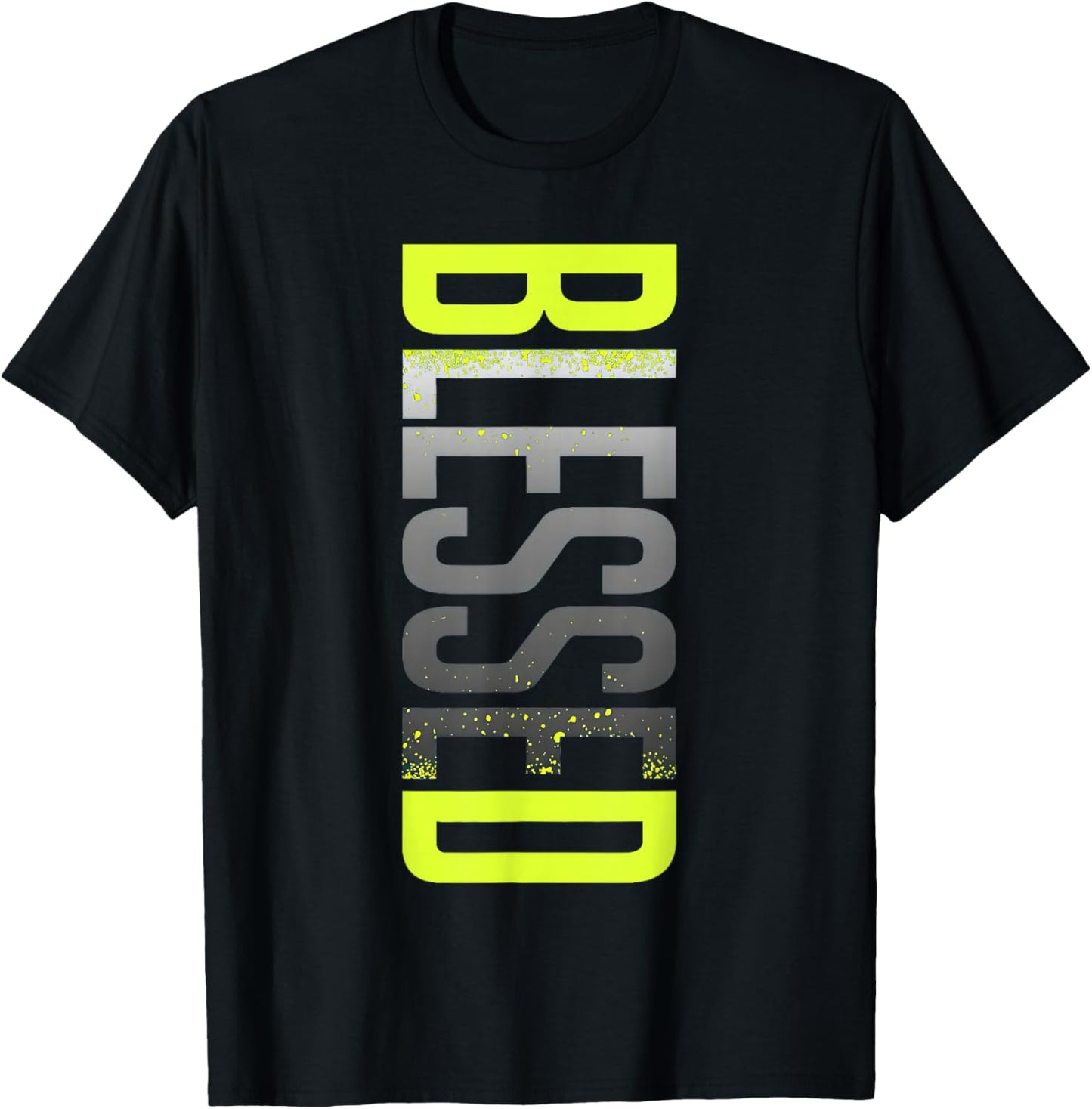 Neon Yellow Black Cool Grey Graphic Match T-Shirt - T-Shirt | Black