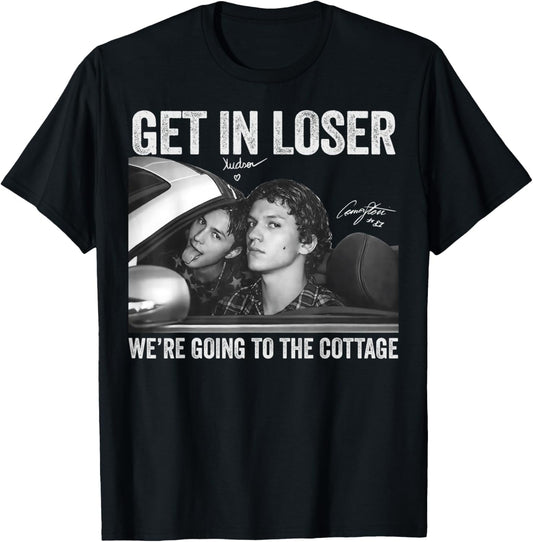 Get in Loser We're Going to The Cottage Vintage Signature T-Shirt - T-Shirt | Black