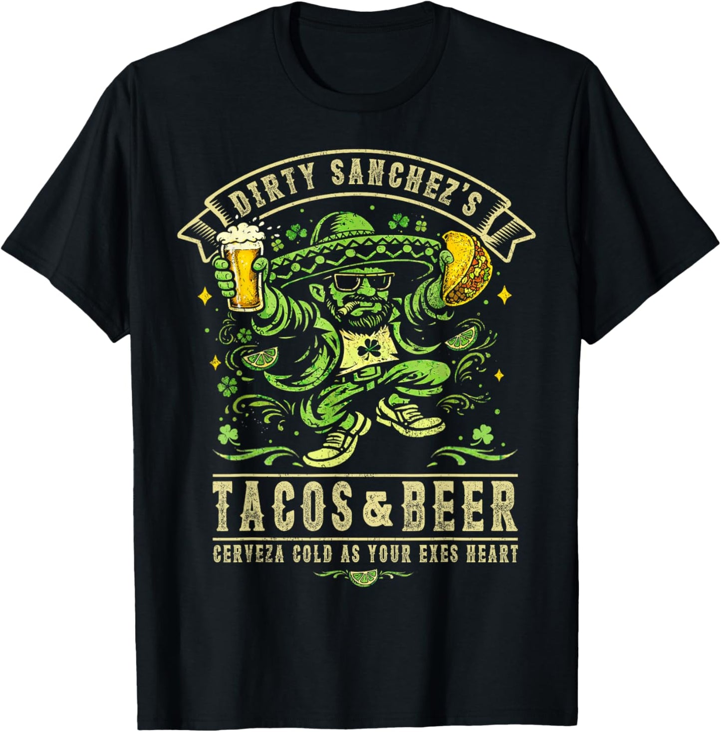 Dirty Sanchez's Tacos & Beer T-Shirt T-Shirt - T-Shirt | Black