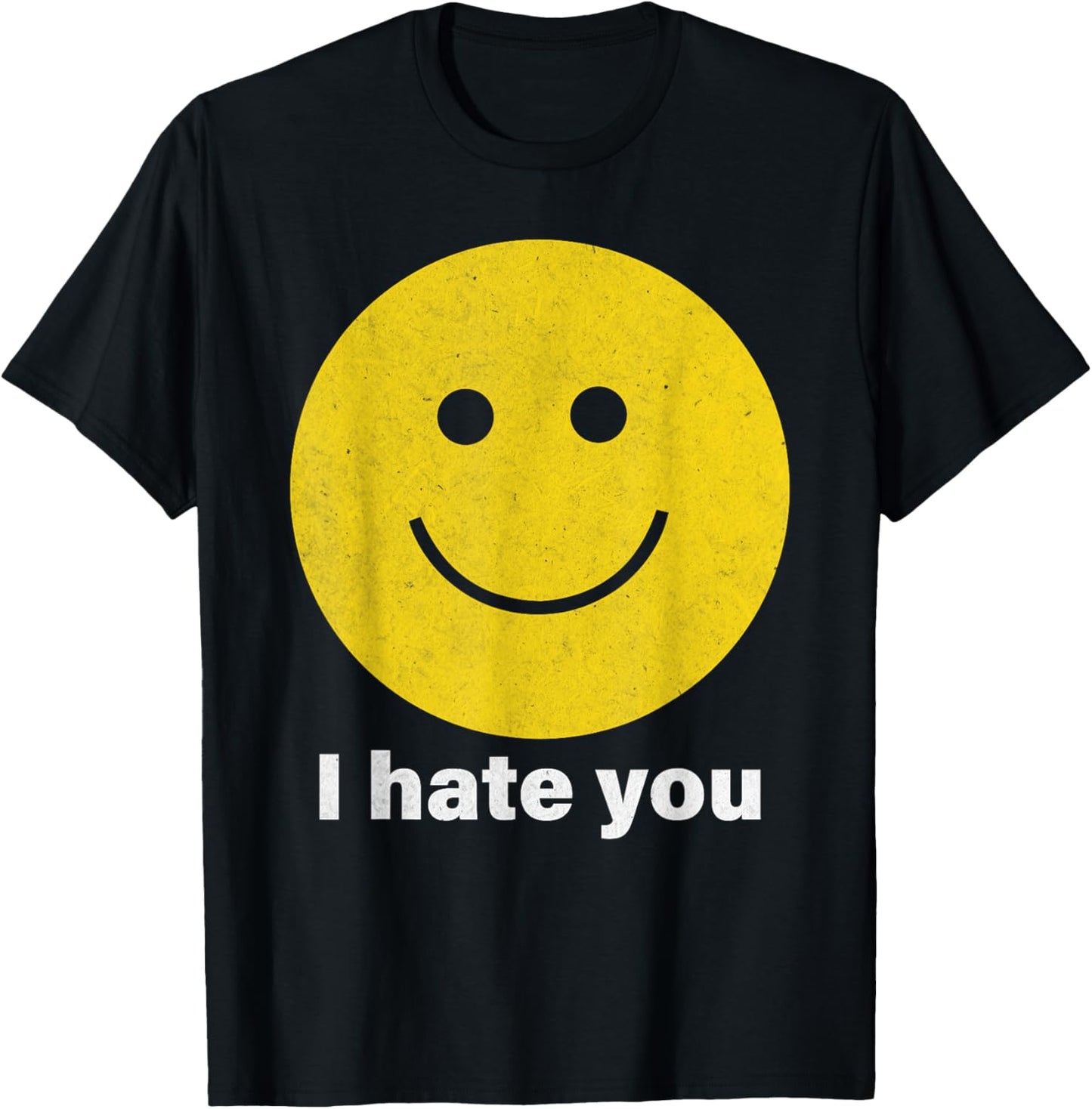 I Hate You Smile Face T-Shirt - T-Shirt | Black