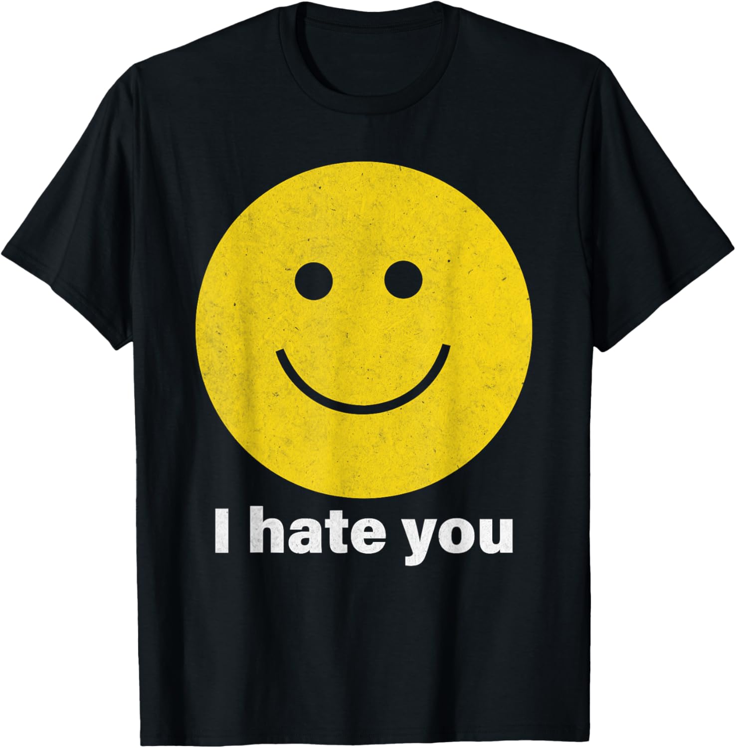 I Hate You Smile Face T-Shirt - T-Shirt | Black